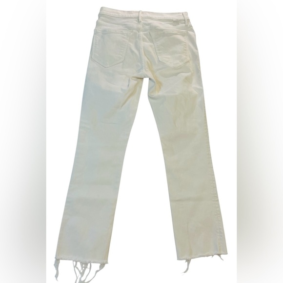 Mother The Rascal Crop Frey, Jeans, Straight Leg, Color Cream Puff, Size 27 - Picture 7 of 14